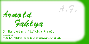 arnold faklya business card